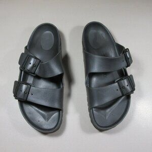 Birkenstock womens solid gray Eva Arizona rubber slide sandals 7 M
